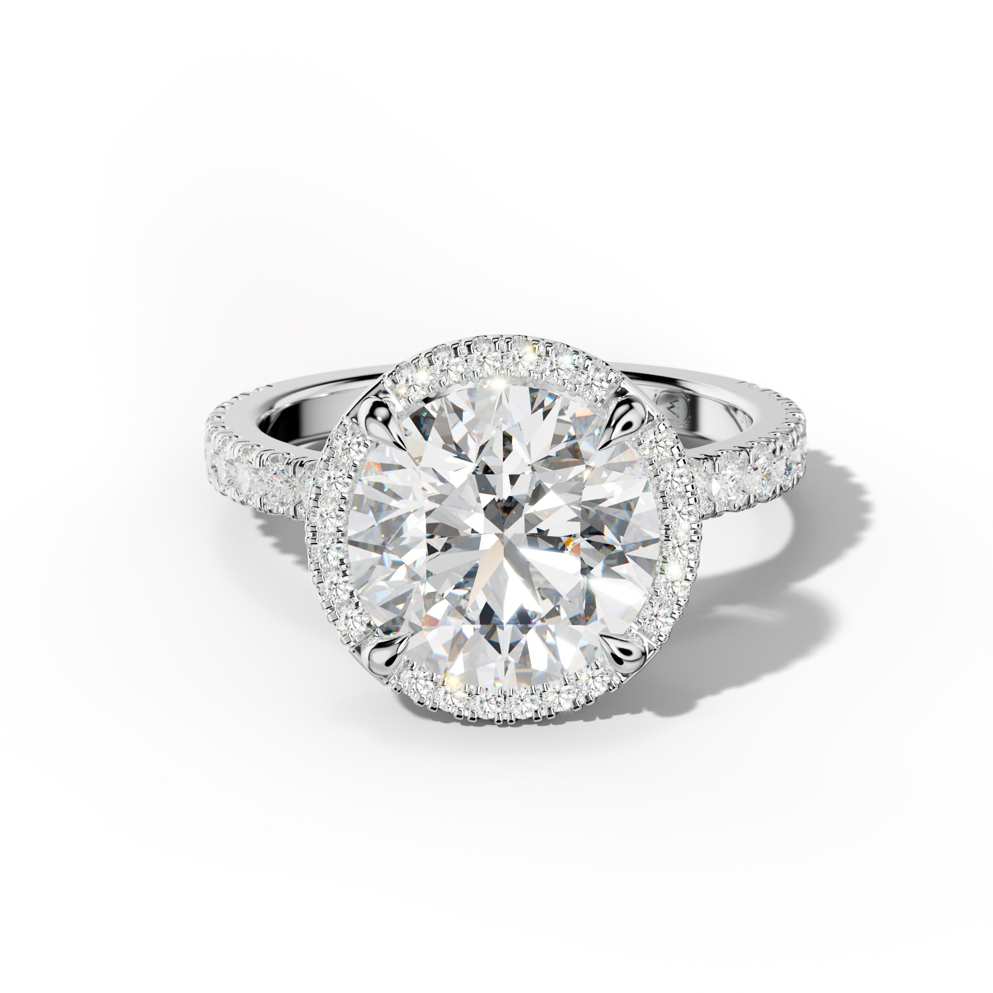 Violet Round Diamond  Engagement Ring